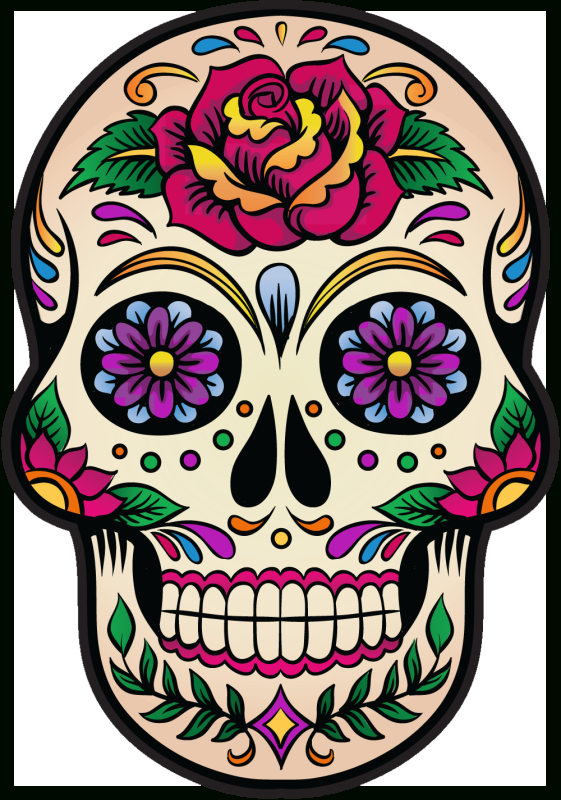 Calavera - Tete De Mort Mexicaine 4 | Autocollants-Stickers avec Tête De Mort Dessin À Imprimer