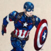 Captain America Chris Evans Avengers Portrait Drawing Print | Etsy tout Dessin Capitaine America