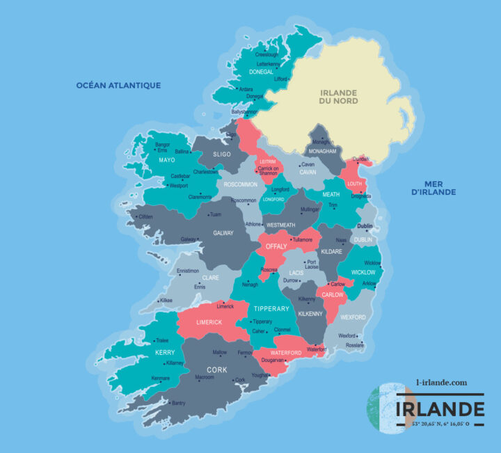 Cartes | Irlande destiné Carte De L&amp;#039;Irlande À Imprimer