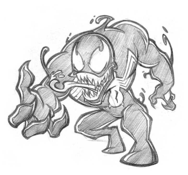 Chibi Venom By Thekidkaos On Deviantart | Badass Drawings, Graffiti pour Dessin De Venom