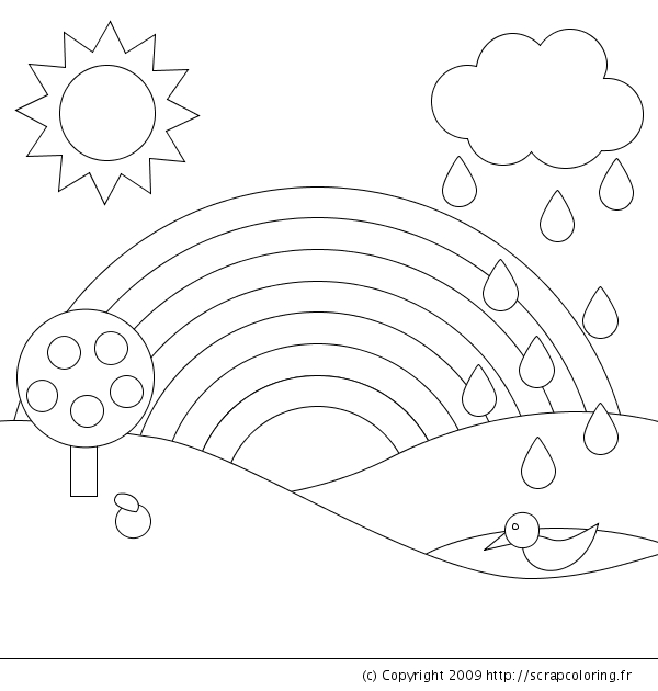 Coloriage Arc-En-Ciel #155268 (Nature) - Dessin À Colorier - Coloriages pour Coloriage Ciel