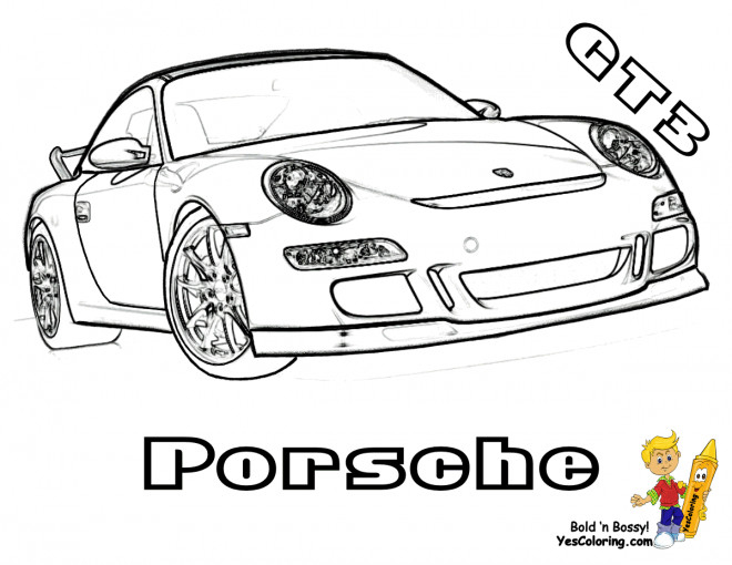 Coloriage Automobile Porsche Gt3 Dessin Gratuit À Imprimer avec Coloriage Voiture Porsche