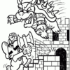 Coloriage Bowser Attaque Mario - Jecolorie pour Bowser Coloriage