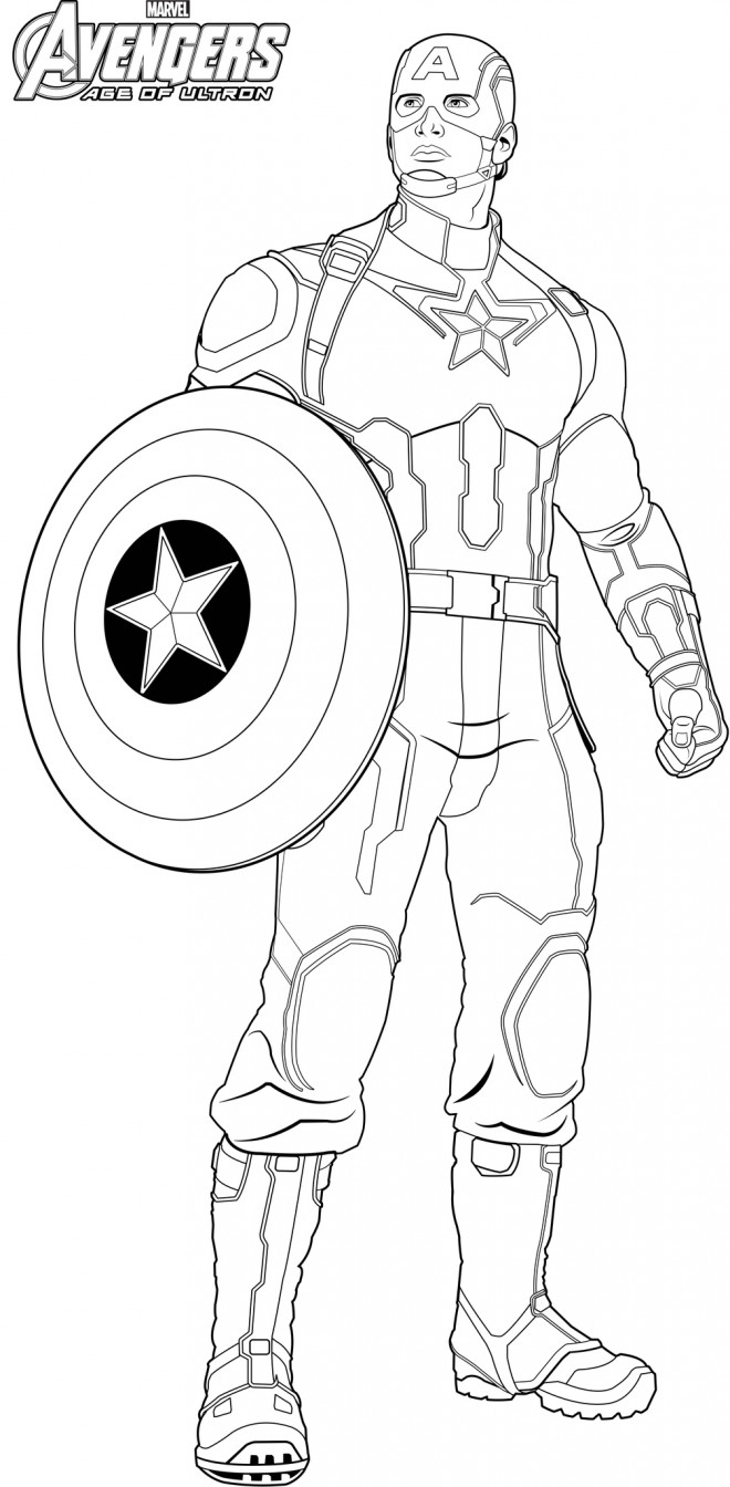 Coloriage Captain America Avengers Age Of Ultron Dessin Gratuit À Imprimer concernant Capitaine America Dessin