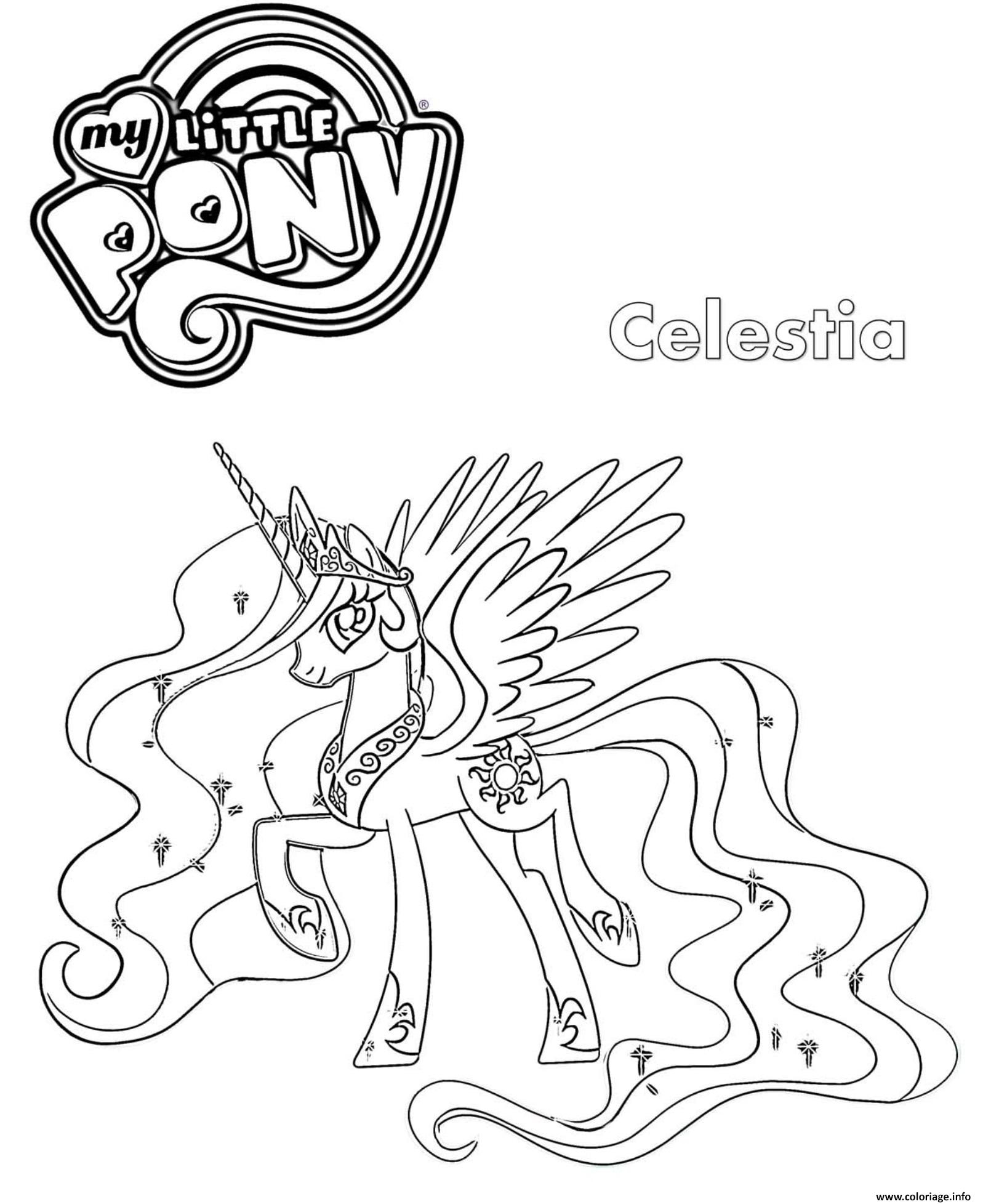 Coloriage Celestia My Little Pony - Jecolorie à Coloriage My Little Pony
