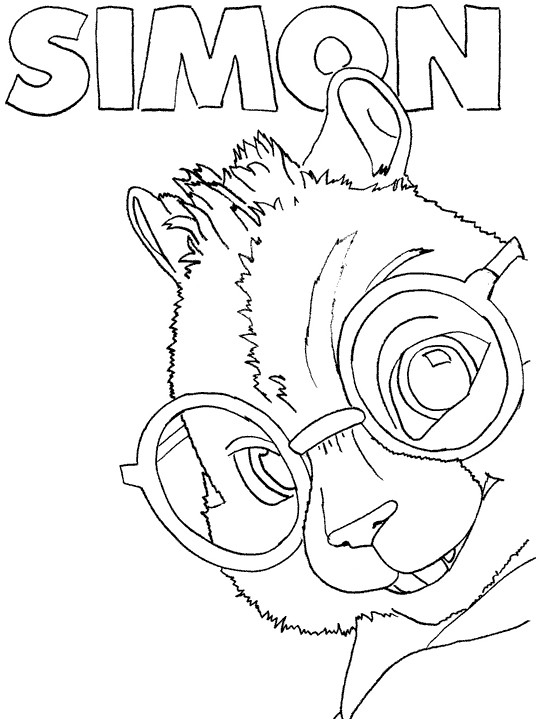 Coloriage Chipmunks Simon Dessin Gratuit À Imprimer serapportantà Simon Coloriage