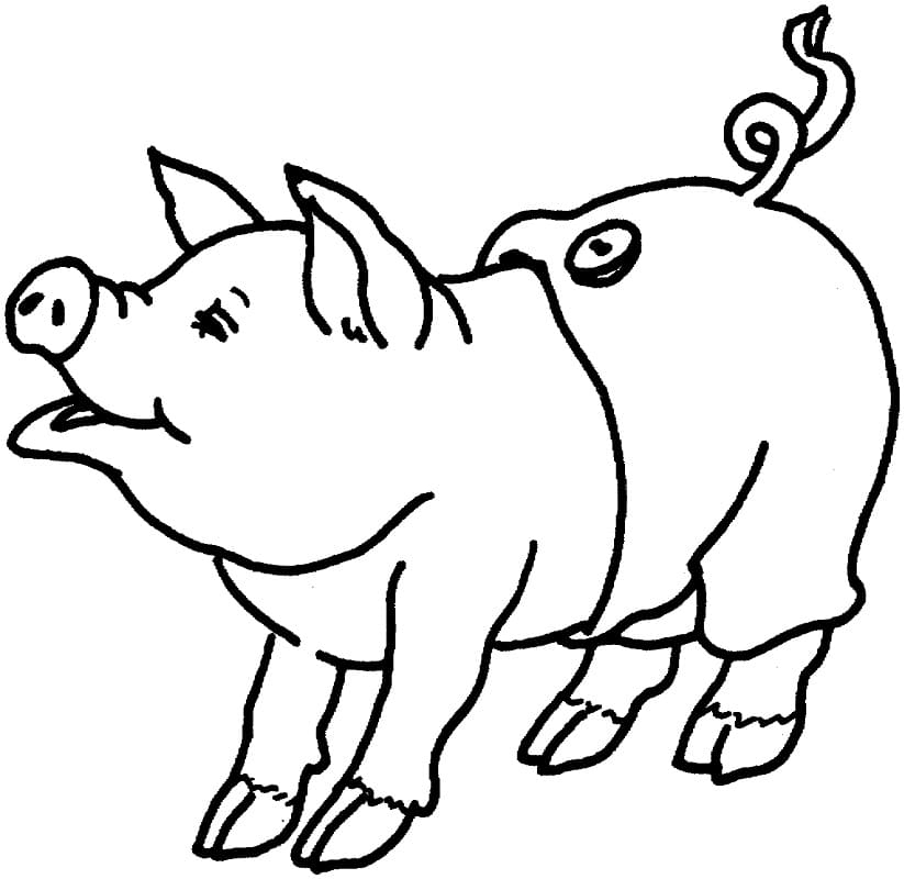 Coloriage Cochon Heureux - Télécharger Et Imprimer Gratuit Sur destiné Cochon A Imprimer