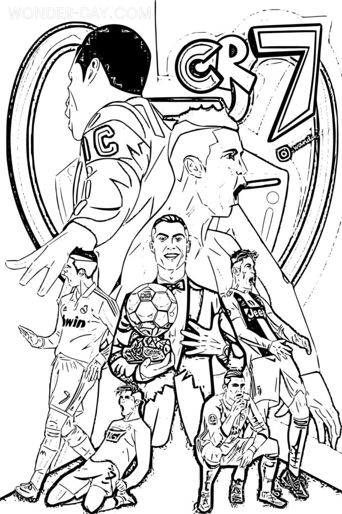 Coloriage Cristiano Ronaldo | Wonder Day — Coloriages Pour Enfants Et destiné Cristiano Ronaldo Coloriage