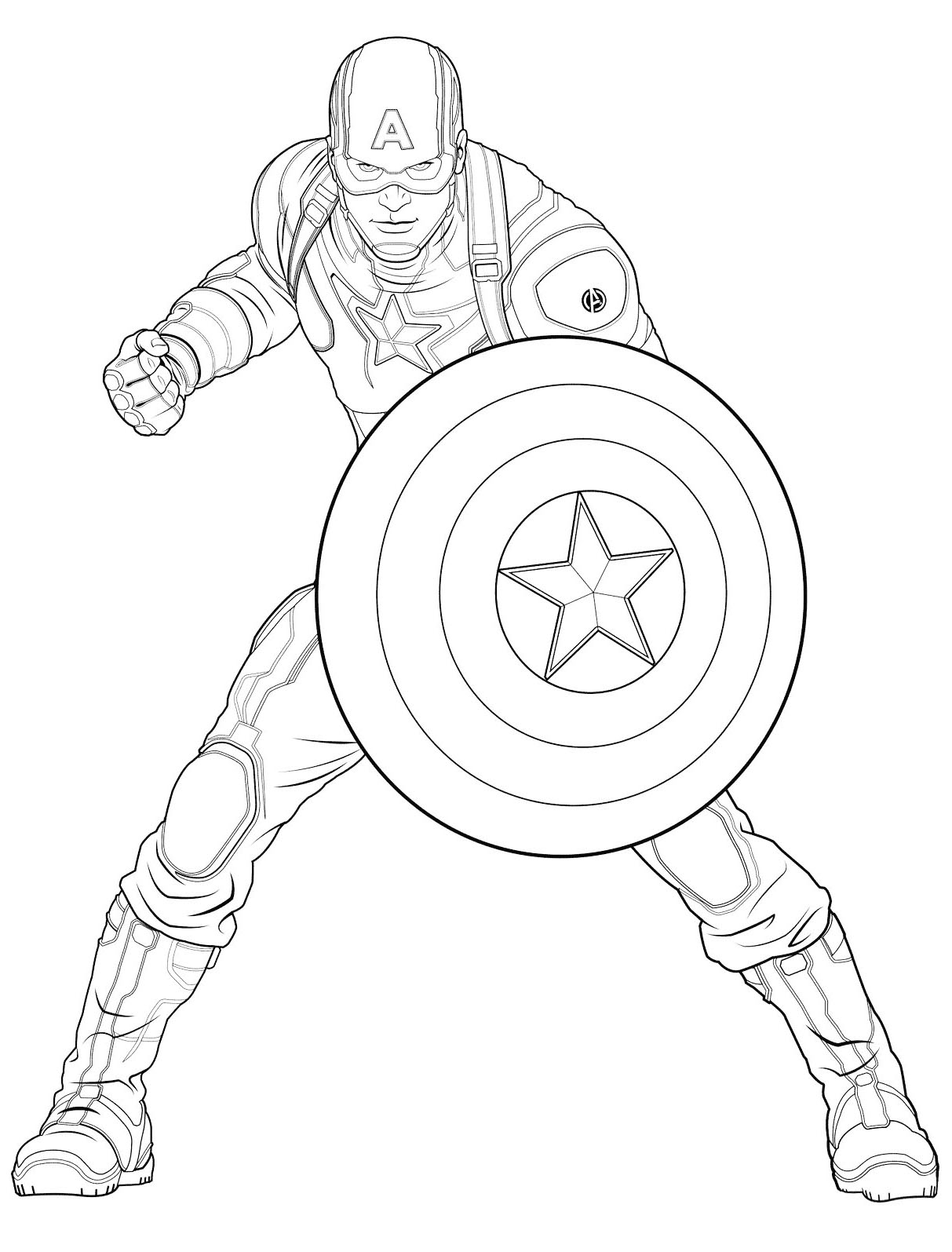 Coloriage De Captain America À Imprimer - Coloriage Captain America concernant Coloriage Capitaine Marvel