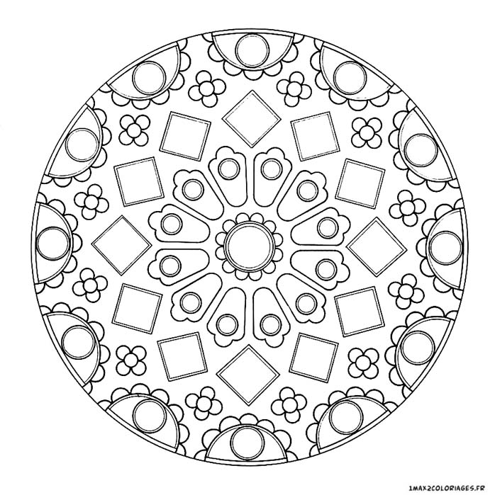 Coloriage De Mandalas, Mandala Rosace À Colorier A Imprimer serapportantà Rosace Coloriage