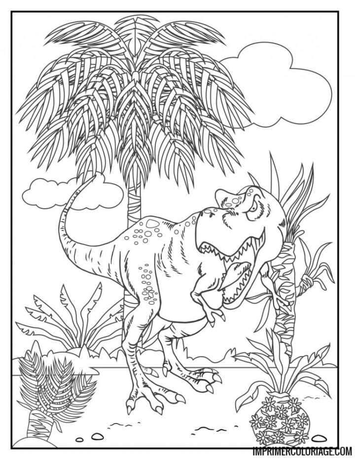 Coloriage De Tyrex : Dinosaures À Imprimer Et Colorier avec Coloriage Tyrex