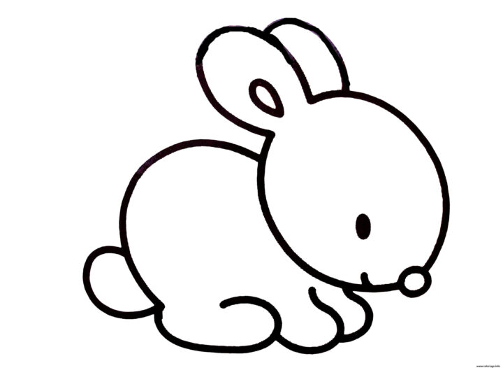 Coloriage Dessin Facile Lapin - Jecolorie encequiconcerne Coloriage Lapin Mignon