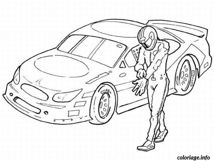 Coloriage Dessin Voiture Course - Jecolorie tout Voiture De Courses A Imprimer