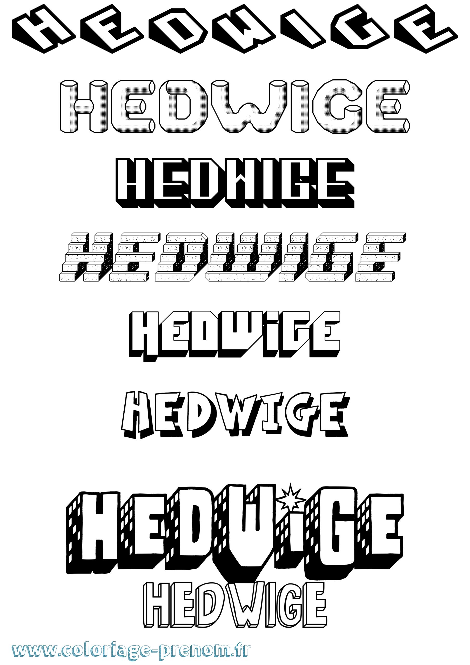 Coloriage Du Prénom Hedwige : À Imprimer Ou Télécharger Facilement avec Coloriage Hedwige