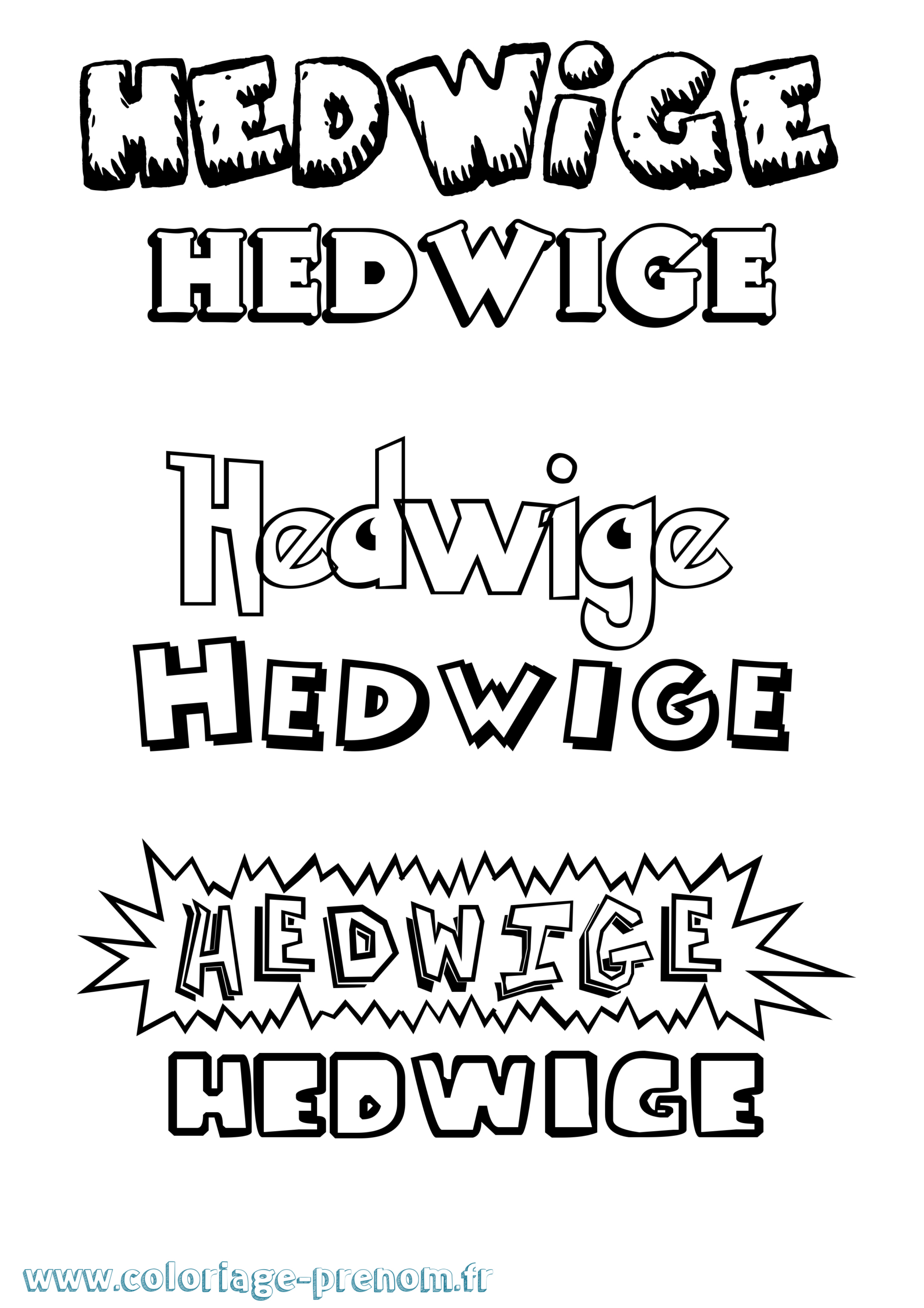 Coloriage Du Prénom Hedwige : À Imprimer Ou Télécharger Facilement dedans Coloriage Hedwige