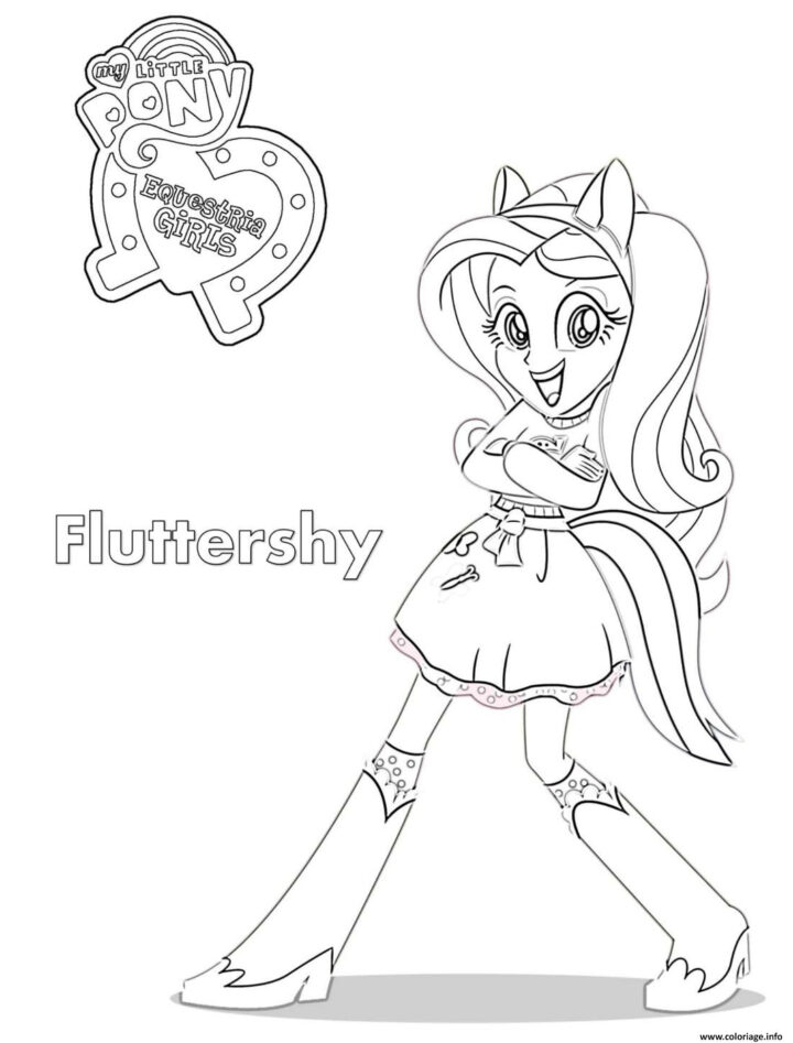 Coloriage Equestria Girls Fluttershy Dessin My Little Pony À Imprimer à Coloriage My Little Pony