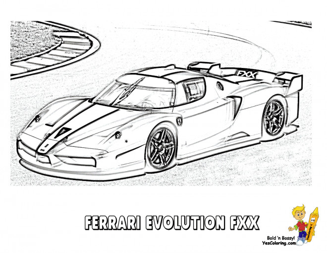 Coloriage Ferrari Evolution Fxx Dessin Gratuit À Imprimer tout Ferrari À Colorier