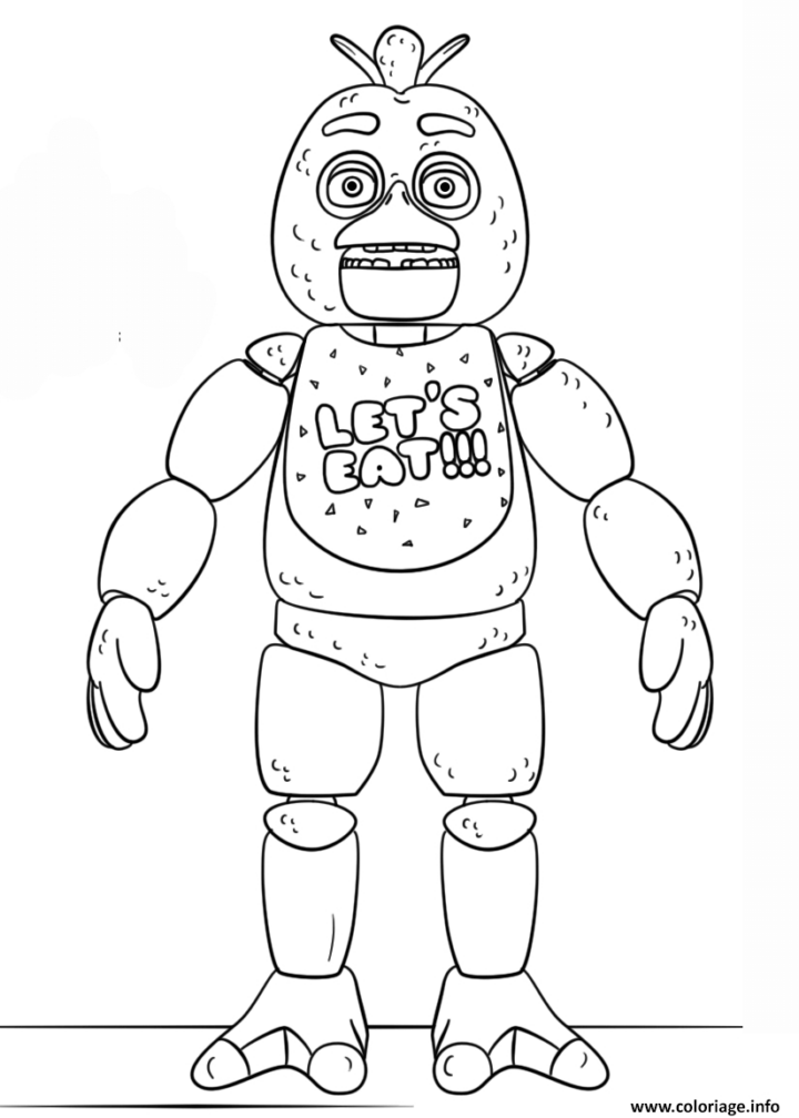 Coloriage Fnaf Toy Chica Lets Eat Dessin Fnaf À Imprimer tout Five Nights At Freddy&amp;#039;S Dessin