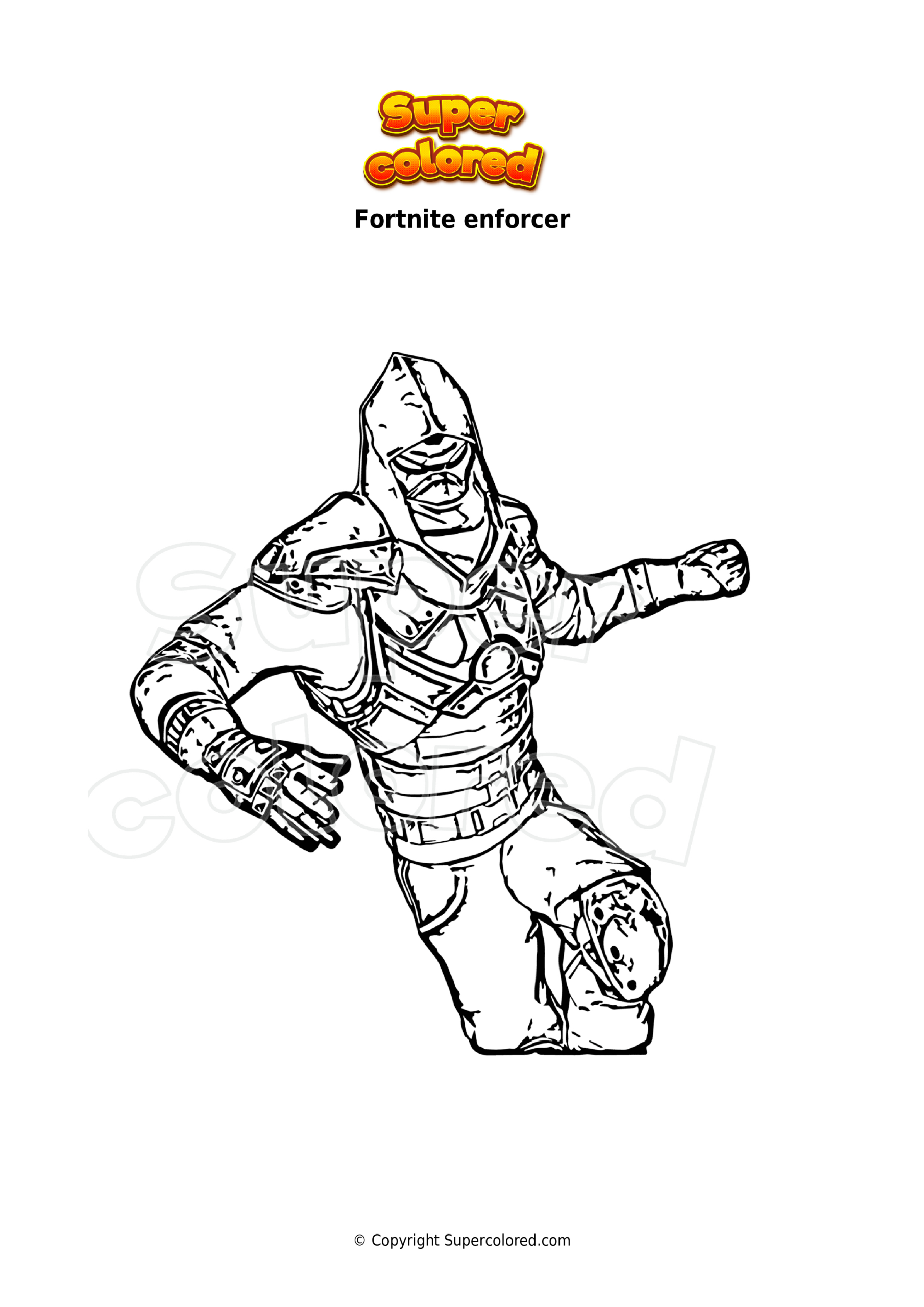 Coloriage Fortnite Enforcer - Supercolored à Coloriage Fortenite