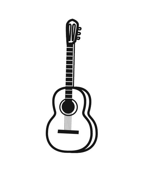 Coloriage Guitare Simple Dessin Gratuit À Imprimer dedans Dessin Guitare À Imprimer