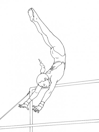 Coloriage Gymnaste Et Barre Asymétrique Dessin Gratuit À Imprimer serapportantà Coloriage Gymnastique