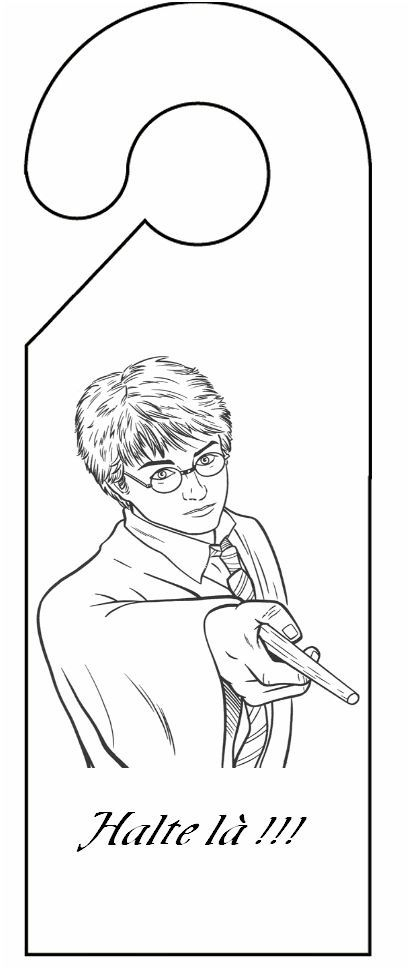 Coloriage Harry Potter Marque Page Harry Potter, Harry Potter Door pour Coloriage Harry Potter Hedwige