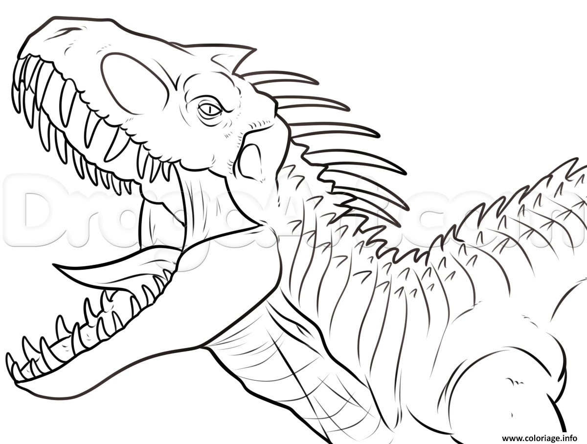 Coloriage Indominus Rex Jurassic Park Dinosaure - Jecolorie concernant Coloriage Indoraptor