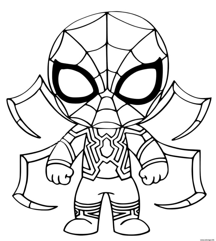 Coloriage Iron Spiderman - Jecolorie pour Spiderman A Imprimer Coloriage