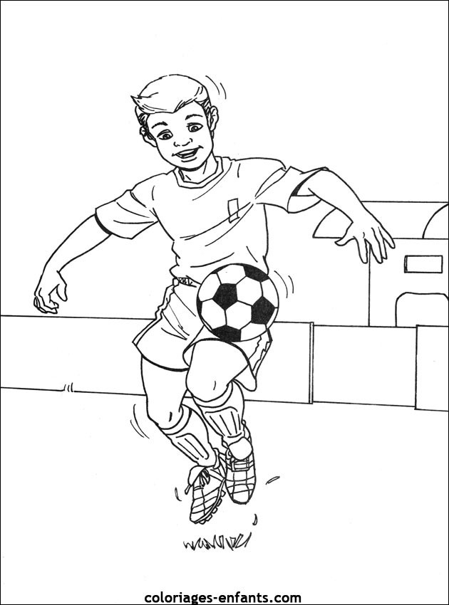 Coloriage Joueur Dribble Le Ballon Dessin Gratuit À Imprimer tout Footballeur À Imprimer