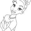 Coloriage La Visage Princesse Tiana Dessin Gratuit À Imprimer destiné Coloriage Tiana