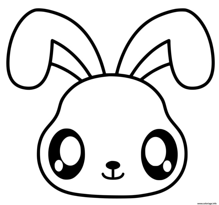 Coloriage Lapin Kawaii Facile Maternelle - Jecolorie avec Coloriage De Lapin À Imprimer