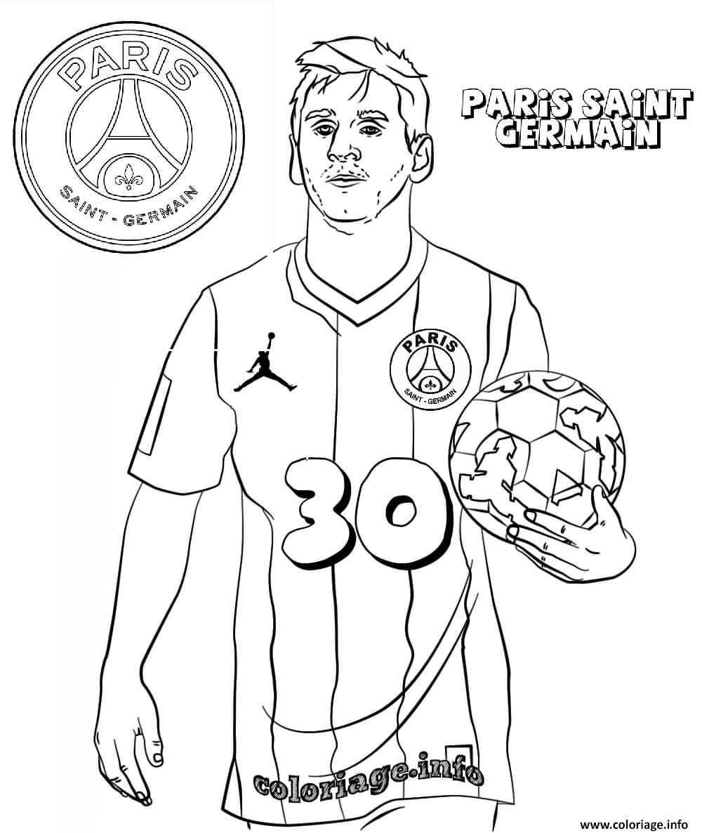 Coloriage Lionel Messi Psg Paris Saint Germain Football Logo intérieur Coloriage Football À Imprimer