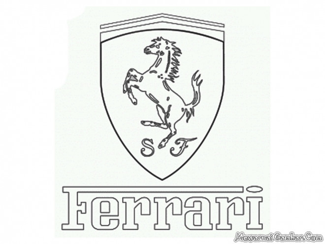 Coloriage Logo Ferrari À Télécharger concernant Ferrari À Colorier