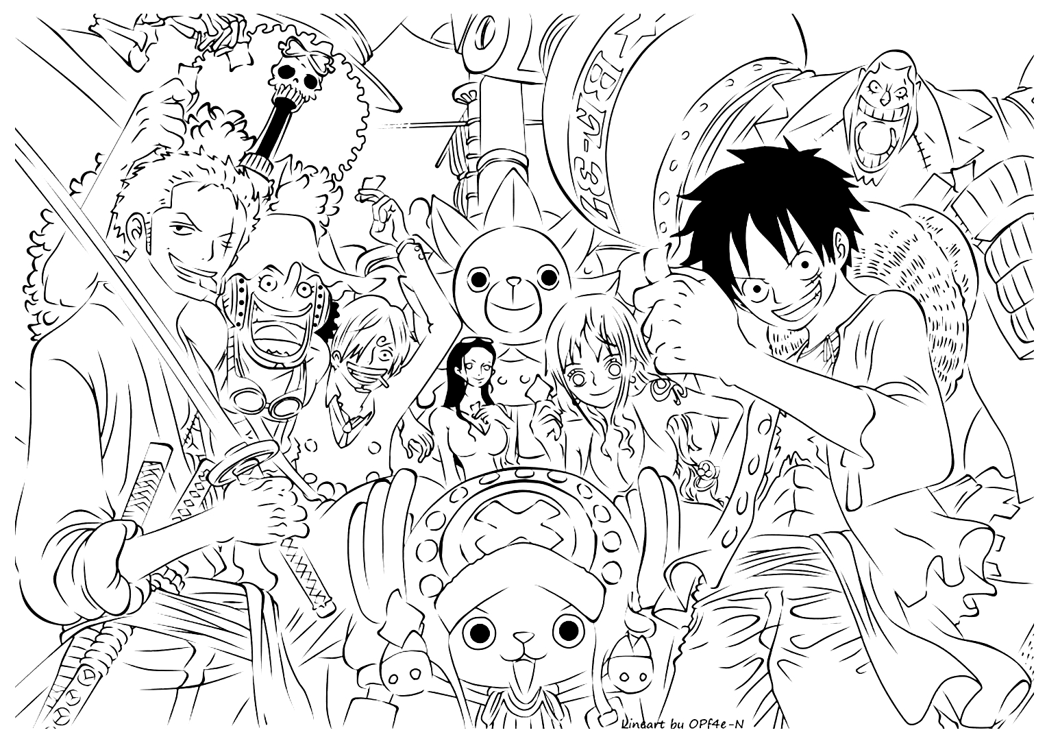 Coloriage Luffy En One Piece 3 - Coloriages Gratuits À Imprimer dedans Coloriage One Piece Luffy