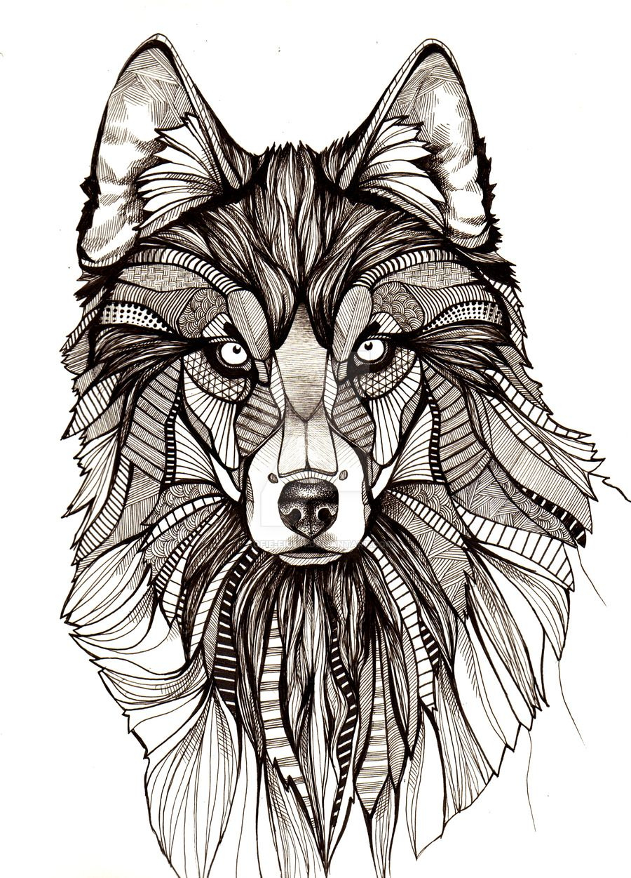 Coloriage Mandala De Loup : Coloriage Loup Wolf Adulte Animaux Dessin destiné Coloriage Loup Mandala
