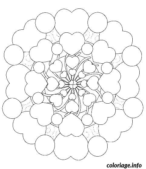 Coloriage Mandala En Coeur - Jecolorie serapportantà Mandala Coeur Adulte