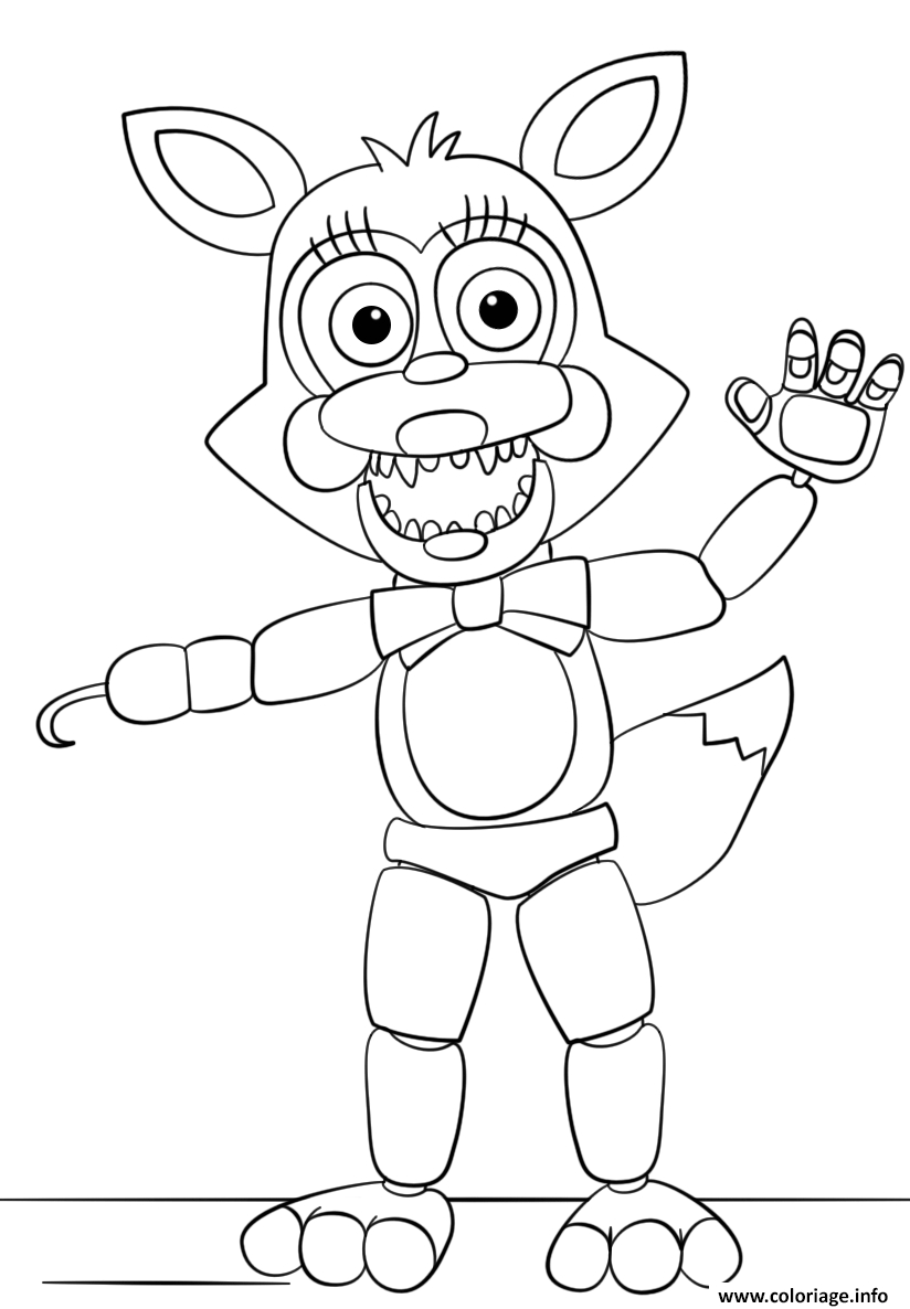Coloriage Mangle From Five Nights At Freddys Dessin Fnaf À Imprimer pour Five Nights At Freddy'S Dessin