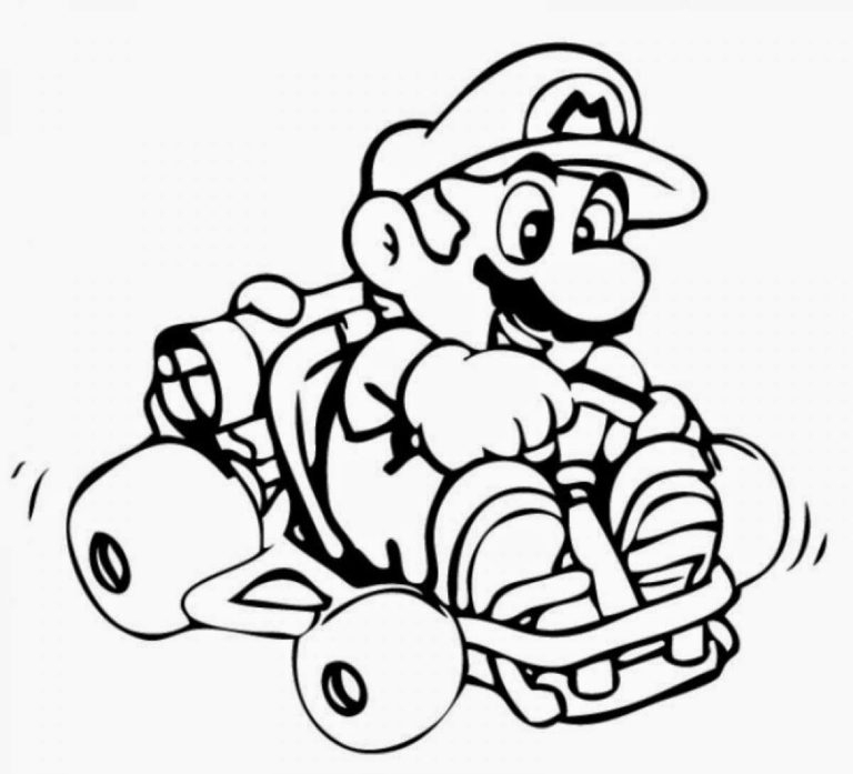 Coloriage Mario - Coloriage Mario Kart Gratuit À Imprimer destiné Coloriages Mario Kart