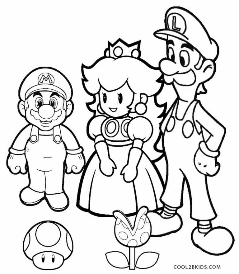 Coloriage Mario - Coloriage Mario Luigi Peach tout Coloriage Mario Kart Peach