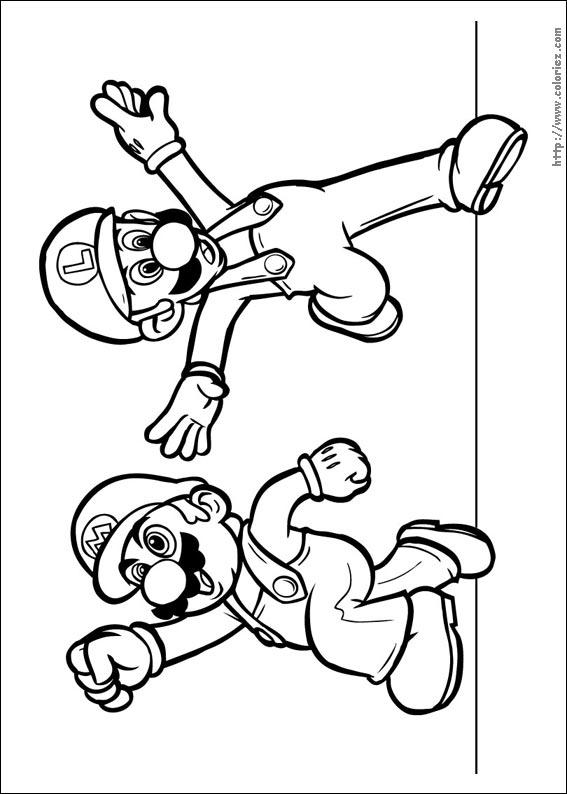 Coloriage - Mario Luigi encequiconcerne Coloriage Mario Luigi