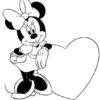 Coloriage Minnie Mouse Avec Coeur - Télécharger Et Imprimer Gratuit Sur avec Dessin A Imprimer Minnie