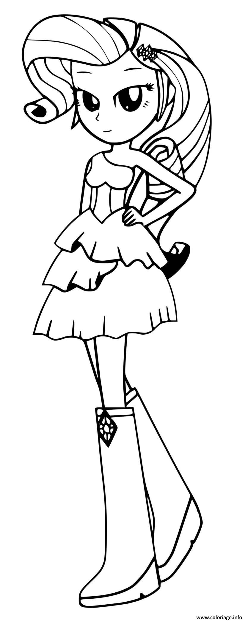 Coloriage My Little Pony Equestria Girls Rarity Dessin Equestria Girls serapportantà Little Pony Coloriage