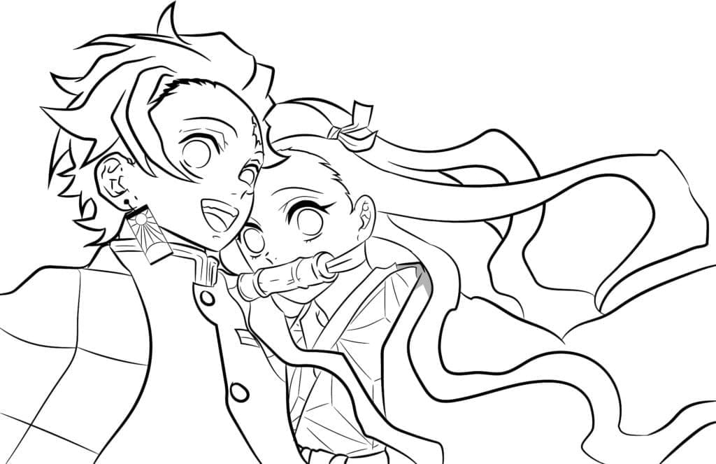 Coloriage: Nezuko Chibi - Télécharger Et Imprimer Gratuit intérieur Coloriage Nezuko Kawaii