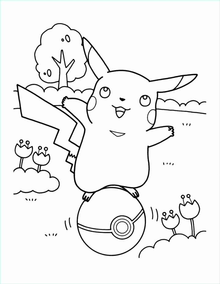 Coloriage Pikatchu Inspirant Photographie Coloriage Pikachu Sur Une encequiconcerne Pokeball Coloriage