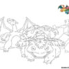 Coloriage Pokemon Florizarre Dracaufeu Tortank - Jecolorie pour Coloriage Drakofeu