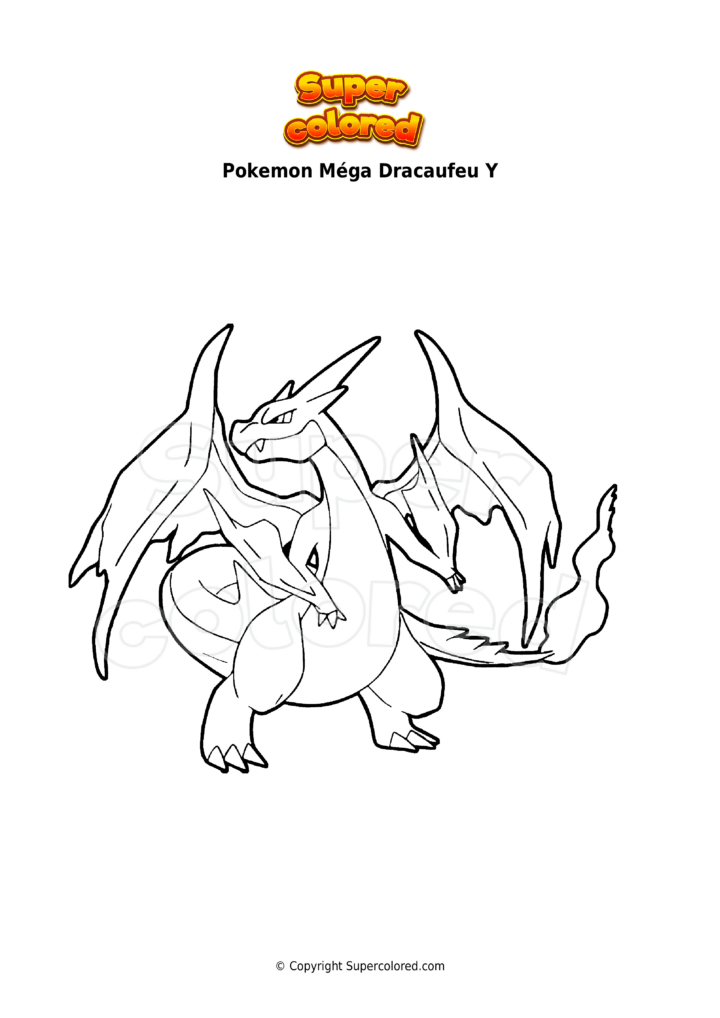 Coloriage Pokemon Méga Dracaufeu Y - Supercolored encequiconcerne Dracofeu Coloriage