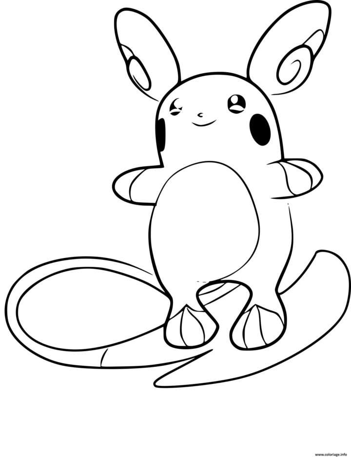 Coloriage Pokemon Pikachu Raichualola Dessin Pokemon À Imprimer pour Coloriage Picachu