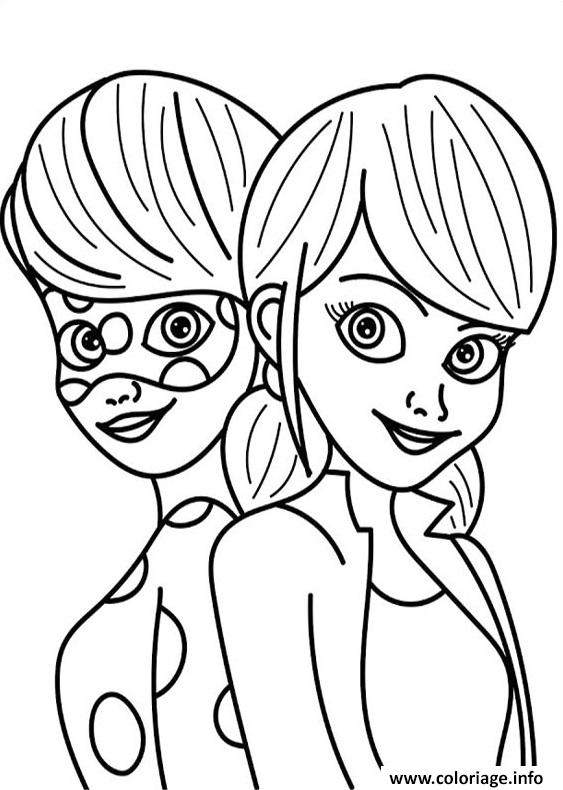 Coloriage Portrait Ladybug Avec Marinette De Miraculous Ladybug intérieur Dessins Miraculous À Imprimer