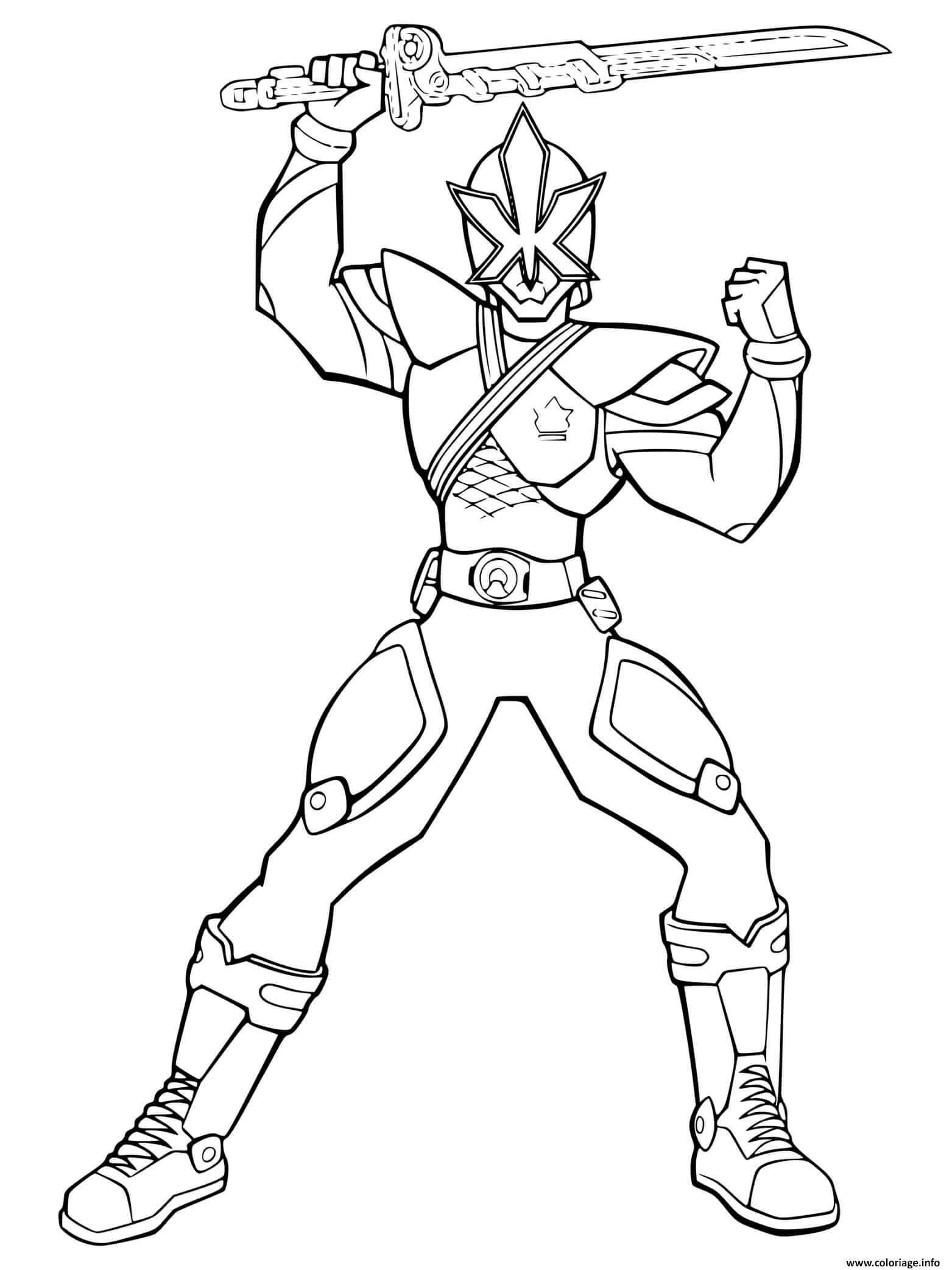 Coloriage Power Rangers Ninja Steel - Jecolorie à Power Ranger Dessin