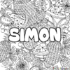 Coloriage Prénom Simon - Décor Mandala Fruits - Sans Dépasser à Dessin Simon